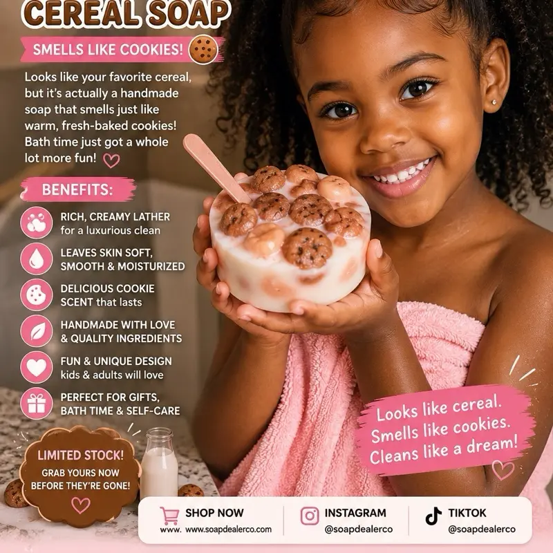 Cookie Crisp Cereal-Inspired Decorative Soap, Fun Novelty Bath Product for Kids and Casual Use