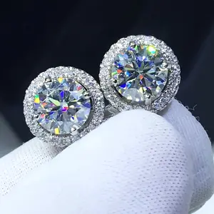 VVS Moissanite Earrings | 925 Sterling Silver Gold-Plated | Unisex Jewelry | GRA Certified