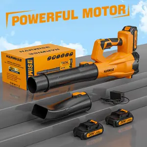 High power cordless blade blower with strong airflow, 6-speed wind speed adjustment and extended nozzle used for lawn care, yard cleaning, snow removal, and pet hair treatment. It is an ideal gift for Father's Day and also a preferred choice for Christmas