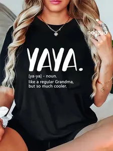 100% Cotton Yaya Shirts for Women Mother's Day idea for Grandma Yaya T-Shirt