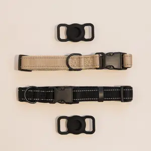 PackPup Co. Reflective AirTag Dog Collar - Black