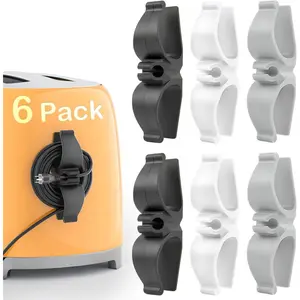 Cord Organizer for Appliances 6 Pack Durable Rubber Cord Wrapper for Kitchen & Office 3M Adhesive Stable Design Easy Storage Home Appliance Cord Hider Stand Mixer