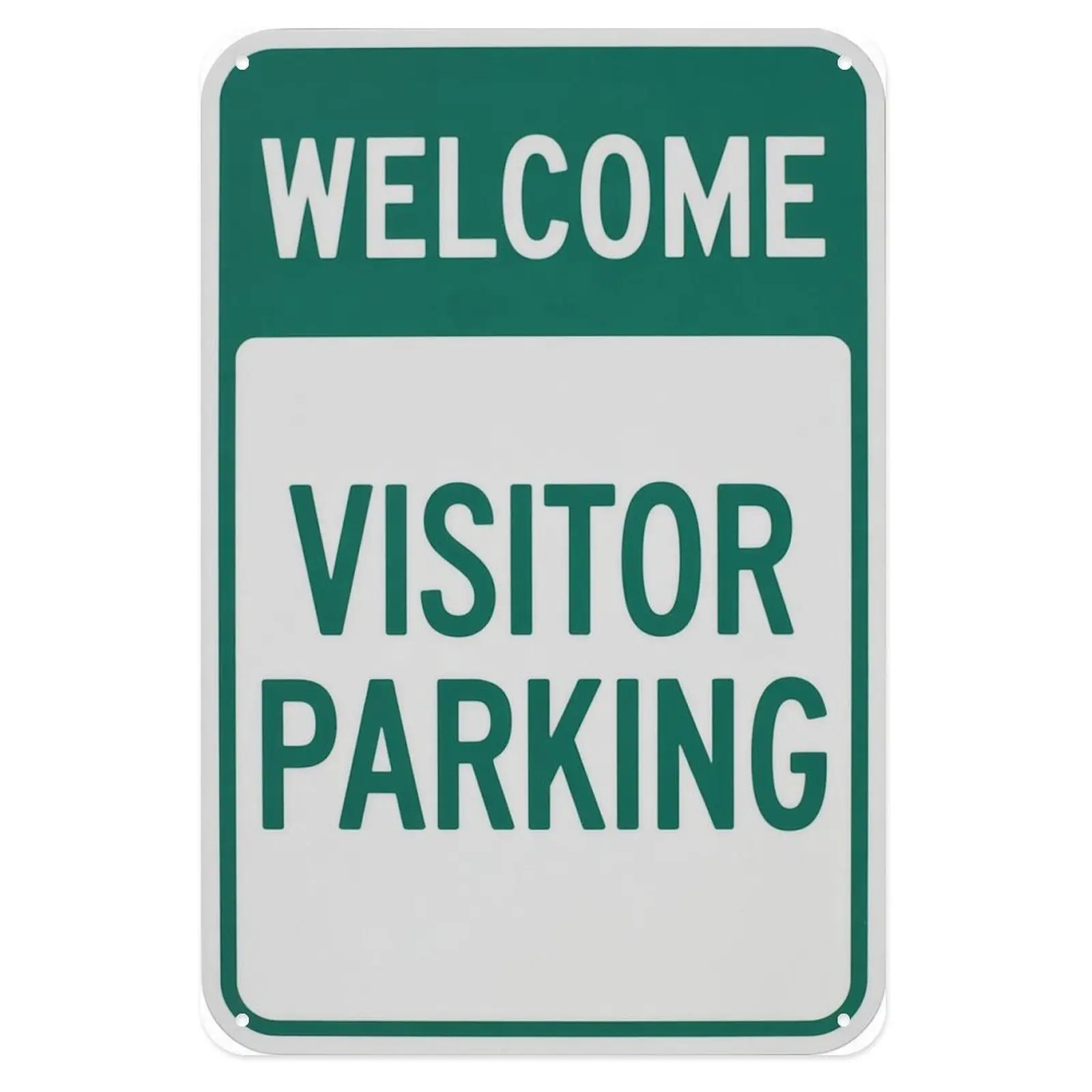 Classic Retro Welcome Visitor Parking Tin Sign Vintage Guest Parking Metal Sign for Garden & Yard Bar, Porch, Garage Home Decor 8 X 12 In, Easy to Hang Style