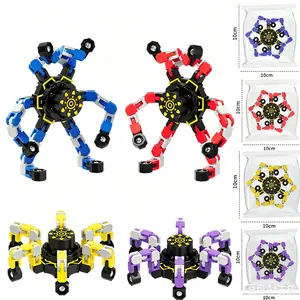 Transformable Spider Robot Fidget Spinner Set - Mecha Fingertip Spin Toy for Stress Relief and Focus, Fun Interactive Toy for Kids and Adults