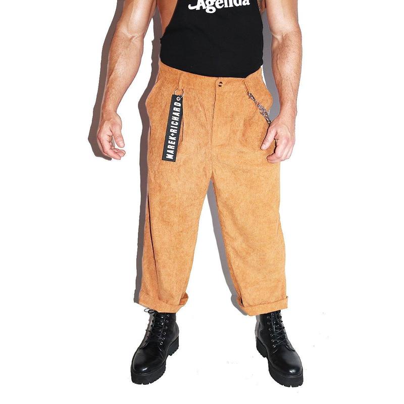 Blitzen Crop Corduroy Pants-Tan