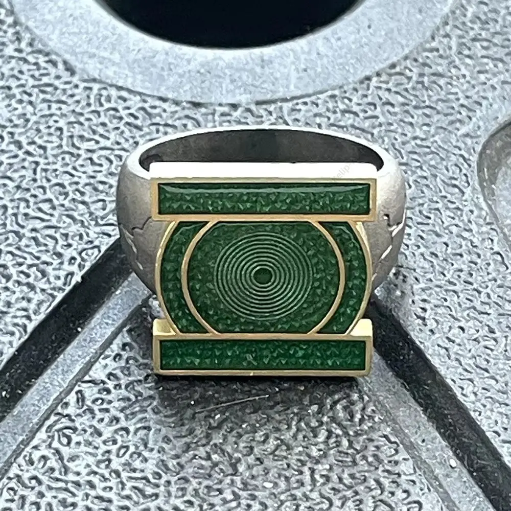 Hal Jordan Inspired Green Power Ring Metal Cosplay Jewelry Superhero TV Series Costume Accessory Halloween Carnival Comic Con