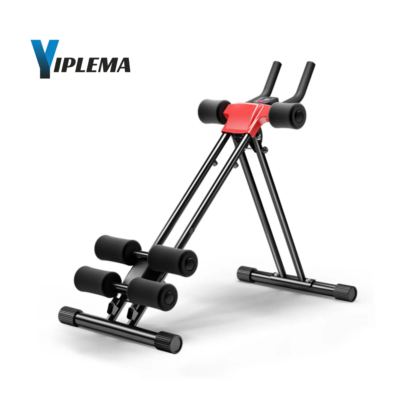YIPLEMA Abdominal Roller, Ab Workout Equipment, Adjustable Ab Machine Full Body Workout for Home Gym, Strength Training Exercise Equipment for Body Shaping, Foldable Waist Trainer Suitable for Beginner