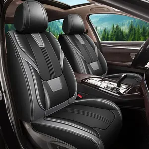 True Leather Finish Custom Fit Car Seat Covers Full Set - 2/5 Seats for Nissan Rogue 2010-2025, Airbag-Compatible Waterproof Cushion Protectors