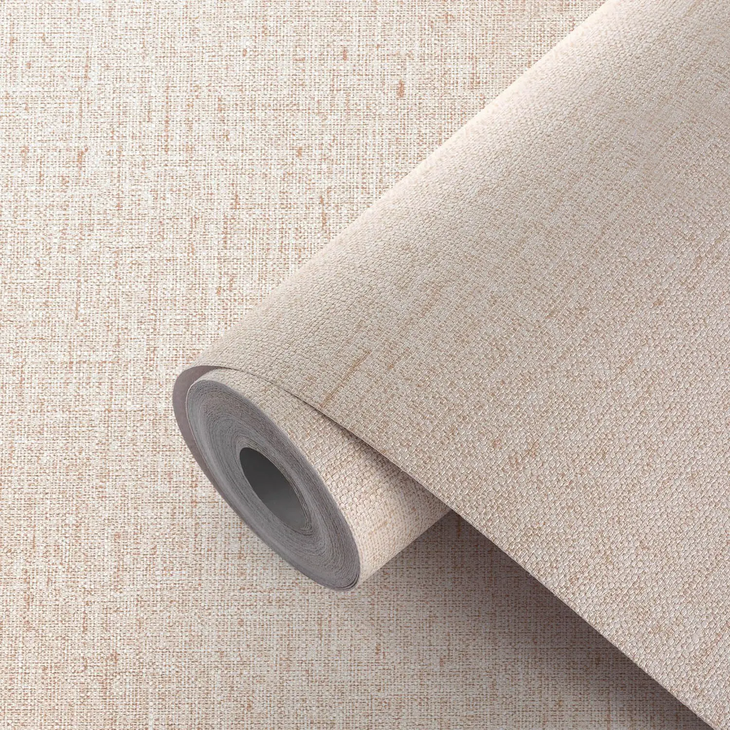 Beige Textured Contact Paper Grasscloth Wallpaper Peel and Stick Self Removable Waterproof Vinyl Roll for Cabinet Drawer Wall 15.7" x 236"