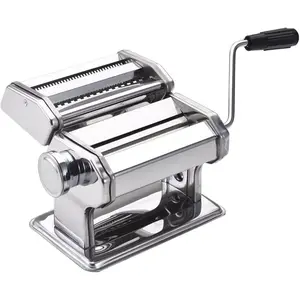 Pasta Maker Machine, Manual Pasta Makers 9 Adjustable Thickness Settings, Noodles Maker with Aluminum Alloy Rollers and Cutter for Spaghetti, Fettuccini, Lasagna, Dumpling Skins (With Brush)