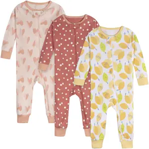 Onesies Brand Baby Girls' Footless Union Suits, 3-pack