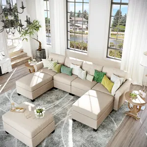 PHI VILLA Convertible Sectional Sofa for Living Room with Hidden Storage Furniture Couches Home Lounge Modern Comfy Design Custom Aesthetic Interior