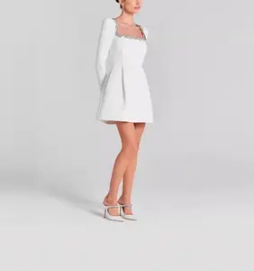 Elegant Square Neck Velvet Dress with Diamond Inlay Winter 2025 New Women's Christmas Gift for You black  wednesday  outfit