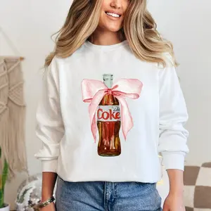 Diet Ccoke Pink Bow Sweatshirt, Diet Coccca Cccola Crewneck, Diet Ccoke Lover, I Need A Diet Ccoke, Funny Shirt, Ccoke Lover Sweater, Ccoke Long Sleeve Comfort Cotton