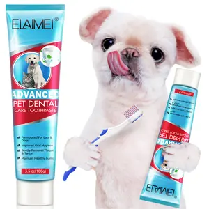 Elaimei Dog Toothpaste Mint for Dogs and Puppies, Fresh Breath Dental Kit for Pets, for Teeth Cleaning, Fresh Breath, Tartar Control, Plaque Remover & Oral Hygiene for Dogs (100g)