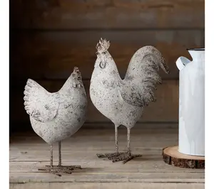 9.5" Rooster and Hen Set of 2 by Valerie