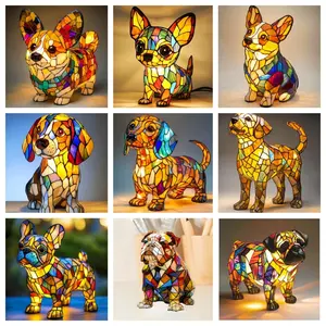 Dog Design Night Light, USB Charging Desktop Decorative Ornament, Home Decor for Living Room Bedroom, Gift for Dog Lovers