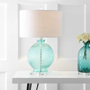 JONATHAN Y Estelle Glass and Crystal LED Table Lamp , for bedroom, living room, foyer, hallways, dining room, dorms