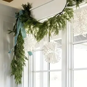 70.8 Inch Pine Vine,Real Touch Plants for Stairs, Fireplace, Patio, Indoor and Outdoor pre-lit artificial green artificial Garden Decoration Decoration Items Norfolk Pine Wreath with Stag christmas decor 2025