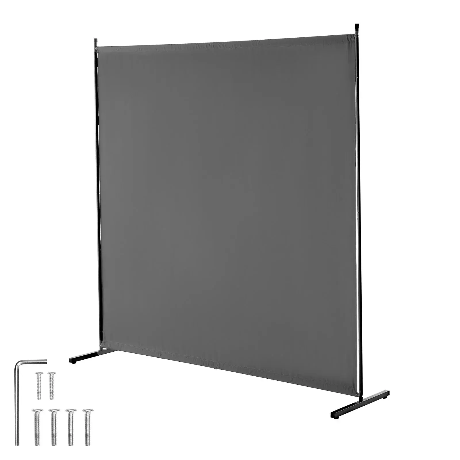 6FT Privacy Screen Single Panel Room Divider Lightweight Foldable Grey Waterproof for Office Bedroom Kitchen Dining Room