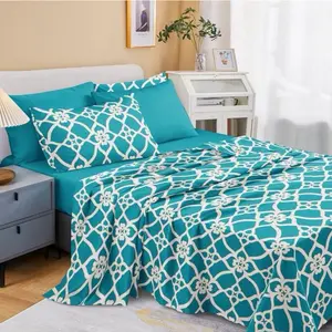 6-Piece Bedding Sets Full Set with Flat Sheets, Red Floral Design, Soft Comfortable Fabric, Ideal for Home Bedroom Use, Bedroom Sets Full Set