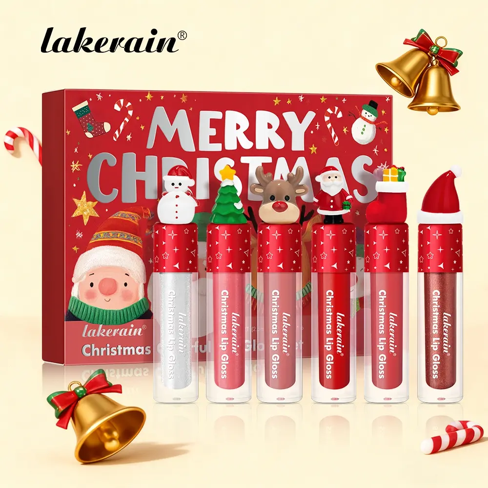 Christmas Lip Stain Set, 6 Counts Velvet Matte Liquid Lipstick Lip Gloss, Highly Pigmented Lip Tint, Long-Lasting, Non-Smudge Lip Color, Ideal for Daily Wear, Date Nights, and Party Makeup, Christmas Gift Lip Kit
