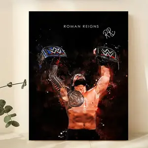 1 piece/set frameless canvas painting print poster, classic realistic style art, Modern cool design, Roman Reigns, a perfect gift for wrestling enthusiasts, ideal gift for bedroom, living room, mural, home decor