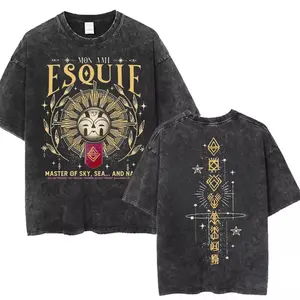 Clair Obscur Expedition 33 Cotton T-shirt New Design Game Fans Clothes T-shirts for Men Vintage Wash Gamer Tops Skin-friendly
