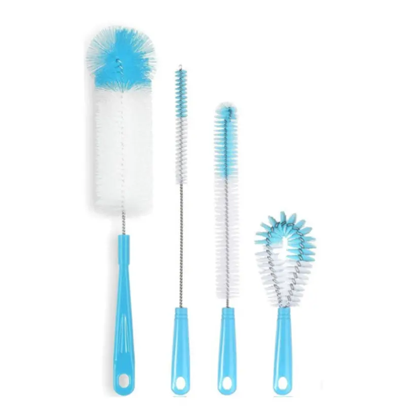 4-Pack Baby Newborn Bottle Brushes, Long Handle Cleaning Brush, Flexible Water Bottle Cleaner, Bottle Washers, Ideal for Narrow Mouth Bottles, Infant Bottles, Wine Aerator, Sports Bottles, Glassware