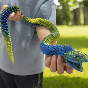 3D Printed Snake Design Ornament, 1pc Creative Snake Toy, Desktop Decoration for Home Office, Gift for Friend & Family, Articulating Animal Figurines