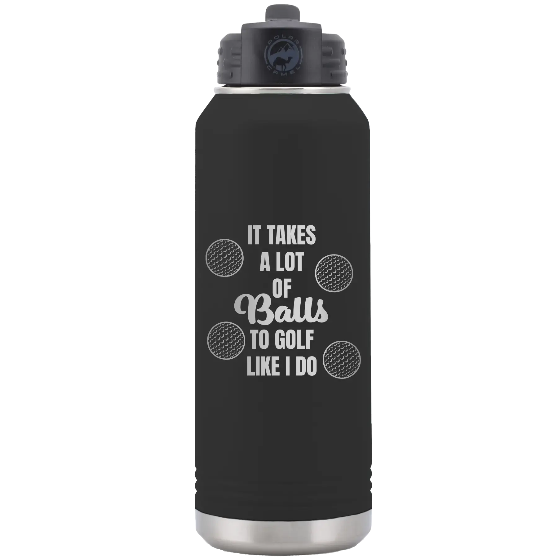 Personalized Lots of Balls 32 oz Water Bottle - Black