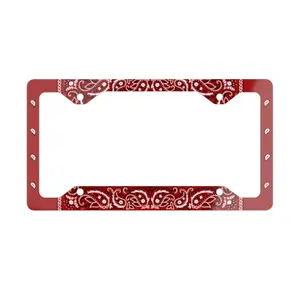 Red Bandana Metal License Plate Frame