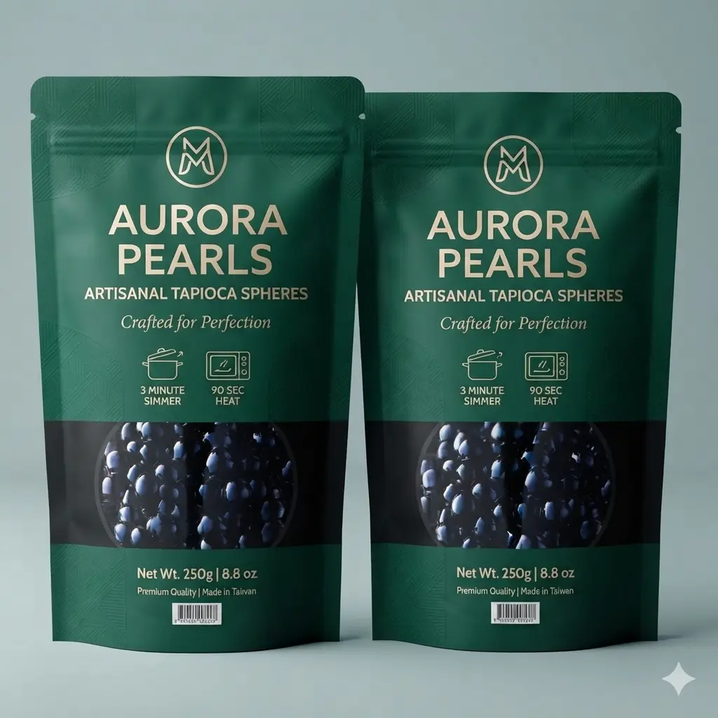 Black Sugar Boba Tapioca Pearls | Quick Cook Bubble Tea Boba | Microwave Ready in 3 Minutes | 8.8 oz (Pack of 2)