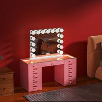 Pink with 15 LED Bluetooth mirror