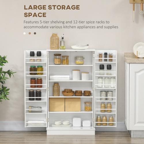 Contemporary 5-Tier High-Quality MDF Rectangular Kitchen Floor Cabinet - Spice Organization Solution with 12 Spice Racks, Adjustable Bars, Sleek Lines, Compact Powerful Storage, Anti-Tip Straps, Requires Setup Contemporary 5-Tier High-Quality MDF Rectangular Kitchen Floor Cabinet - Spice Organization Solution with 12 Spice Racks, Adjustable Bars, Sleek Lines, Compact Powerful Storage, Anti-Tip Straps, Requires Setup