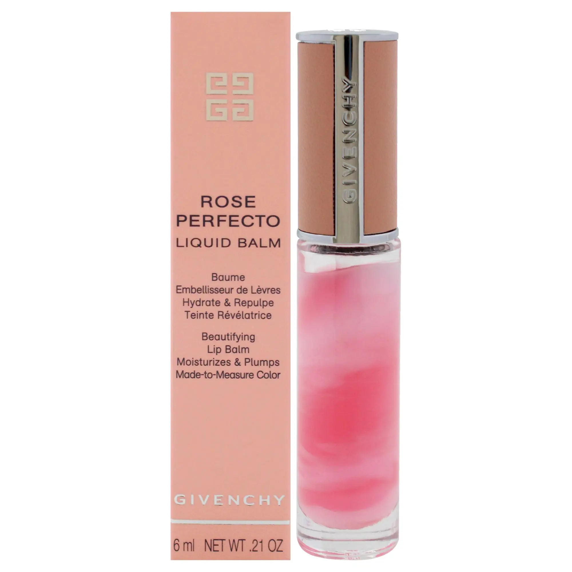 Givenchy Rose Perfecto Tinted Liquid Lip Balm - 001 Pink Irresistible, Women's Lip Care Cosmetic Makeup - 0.2 oz