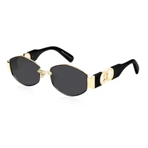 Vintage Oval Polarized Sunglasses for Men & Women, Gold Metal Frame, UV400 Anti-Glare, Classic Fashion Shades, Ideal Valentine's Day Gift SM0101