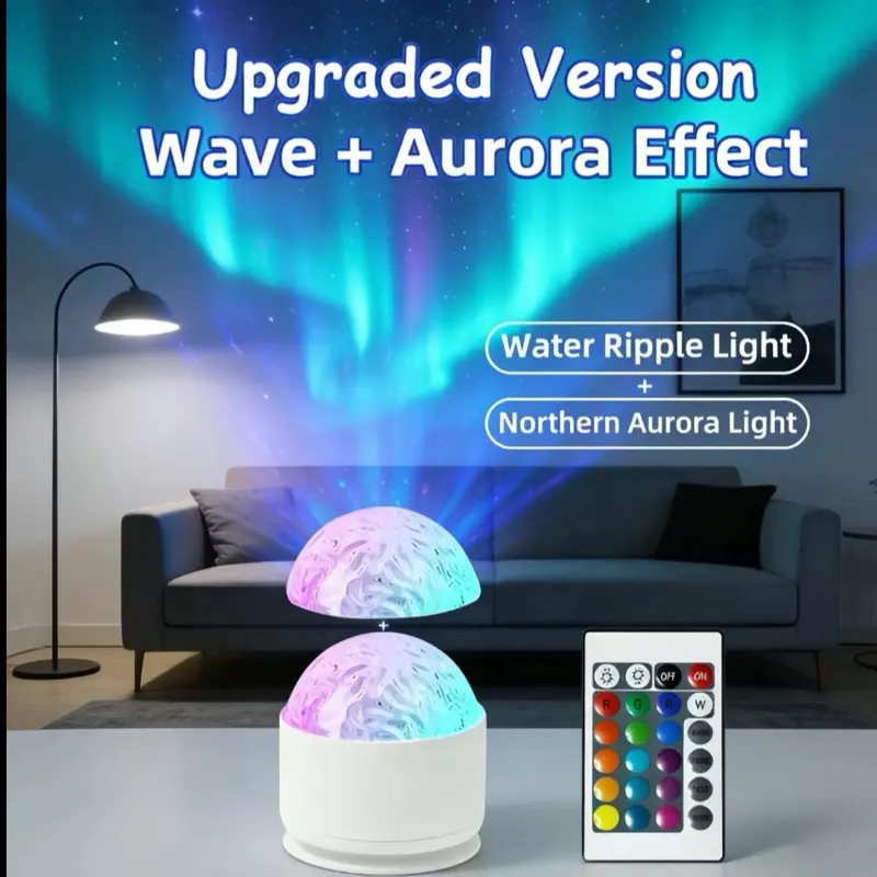 16-Color RGB Galaxy Star Projector - Remote-Controlled LED Nightlight with Ocean Wave, 3D Water Ripple Effects, Room Decor, House Decor, Lighting, LED Lights, Tech Gadget, Holiday/Birthday Gift Rgb Atmosphere Lights Rgbw Led Lights