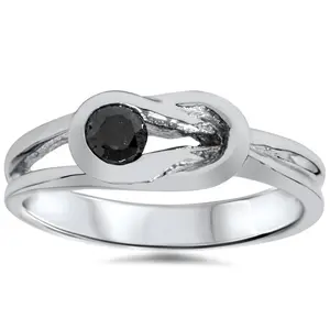 1/5ct Solitaire Everlon Knot Ring 14K White Gold