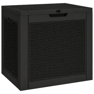 vidaXL Outdoor Storage Box, Patio Furniture Deck Box Storage Chest for Porch, Garden Storage Box for Cushions Blankets, Black Polypropylene 364178