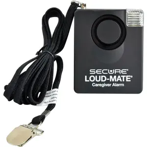 Secure Pull Cord Clip Alarm Monitor - 120 dB Caregiver Alert for Wheelchair, Chair & Bed Monitoring - Fall Prevention for Elderly Dementia Patients Seniors - Battery Included
