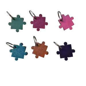 3D Printed Color Changing Puzzle Piece Keychains in Vibrant Assorted Colors for Unique Accessory Perfect Gift Idea