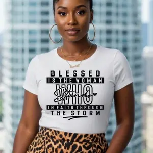 Christian “Blessed” Screen Print Transfer – Faith Inspirational Design for T-Shirts