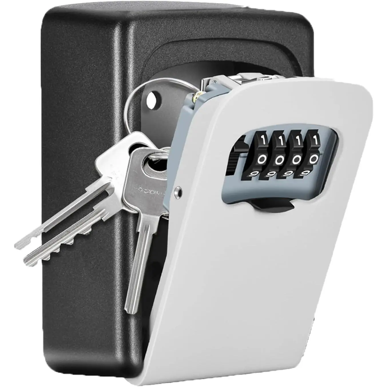 Ultra-Safe Flip Lock Key Security Safe Box,Wall-Mounted Plastic Storage Case,Combination Password Access, ldeal for HomeHotel Emergency Travel Safety
