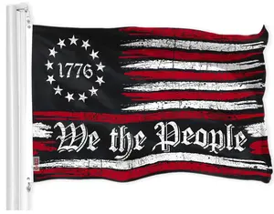 We the People American Flag 3x5 Ft LiteWeave Pro Series 150D Polyester Durable Construction Vibrant Colors Brass Grommets Indoor Outdoor Use