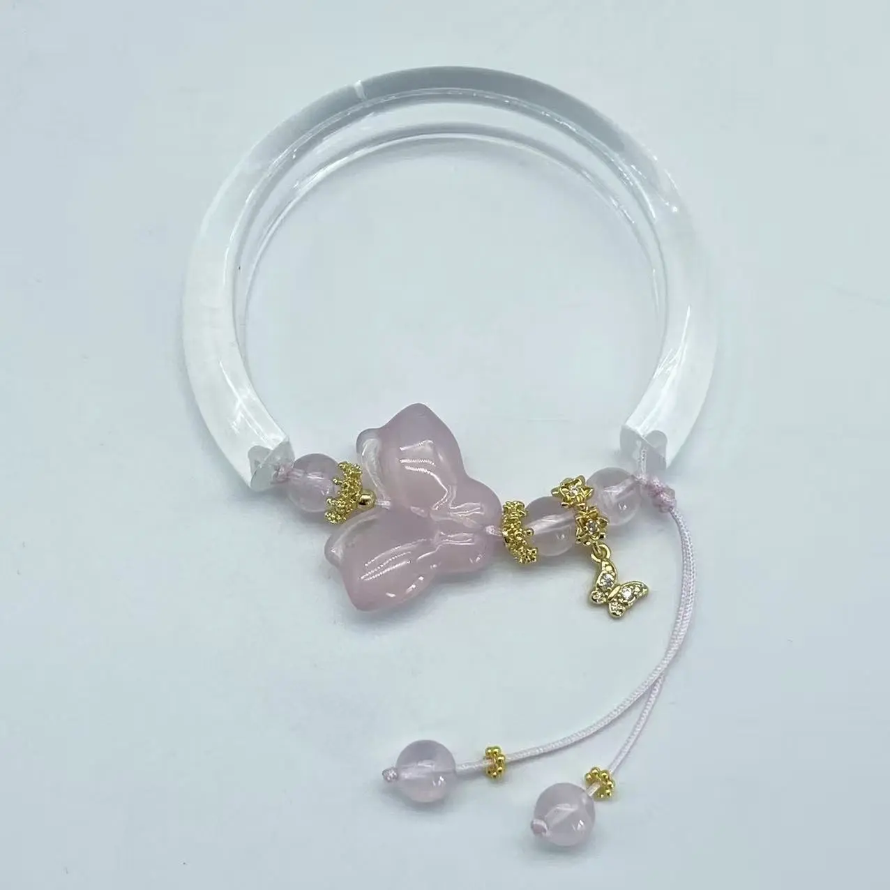 Natural Jade Pendant Half Bracelet Simple Fashionable Design Niche Exquisite Half Bracelet Birthday Gift Holiday Gift