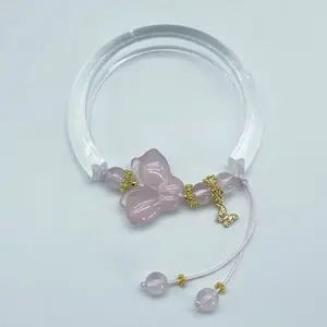 Natural Jade Pendant Half Bracelet Simple Fashionable Design Niche Exquisite Half Bracelet Birthday Gift Holiday Gift