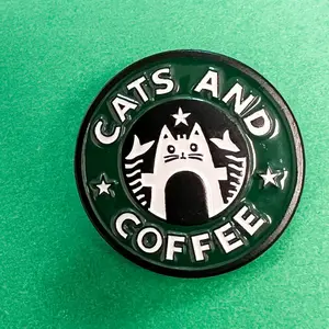 Cats and Coffee Enamel Pin