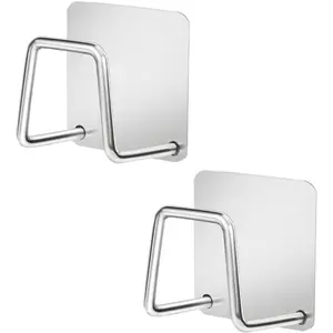 Stainless Steel Sponge Holder for Kitchen Sink - Rustproof, Waterproof, Adhesive Mount, Quick Drying, Suitable for Sink Accessories (2 Pack)