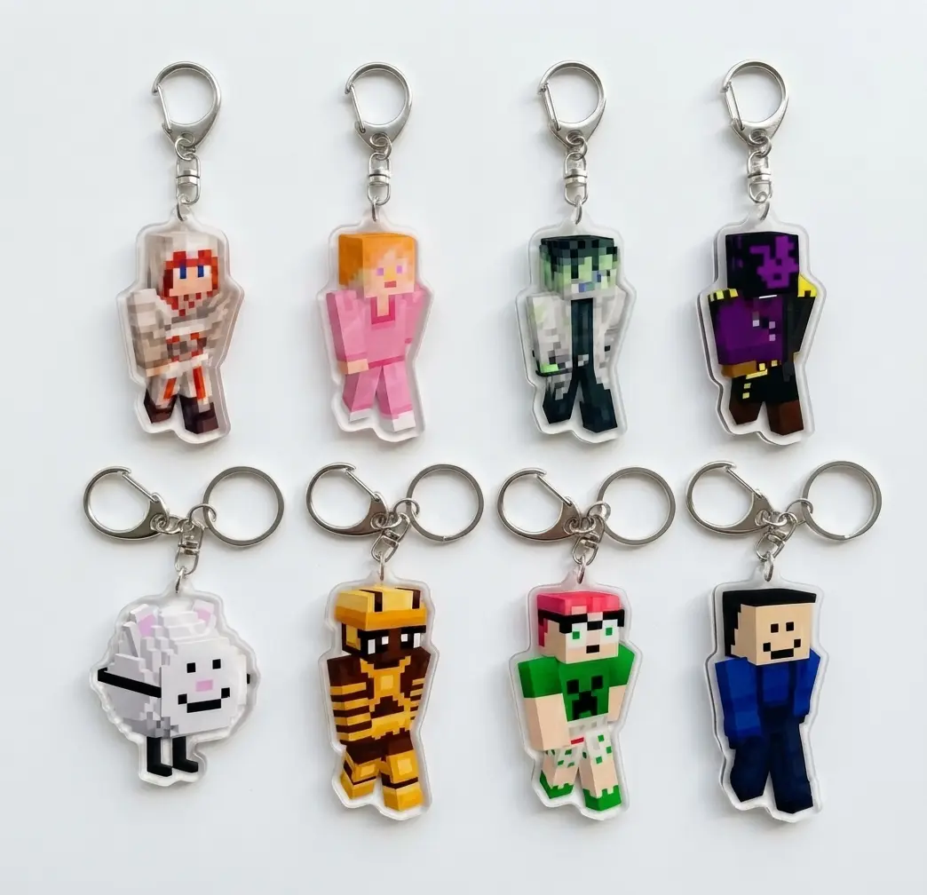 QSMP Inspired Minecraft Character Acrylic Keychains